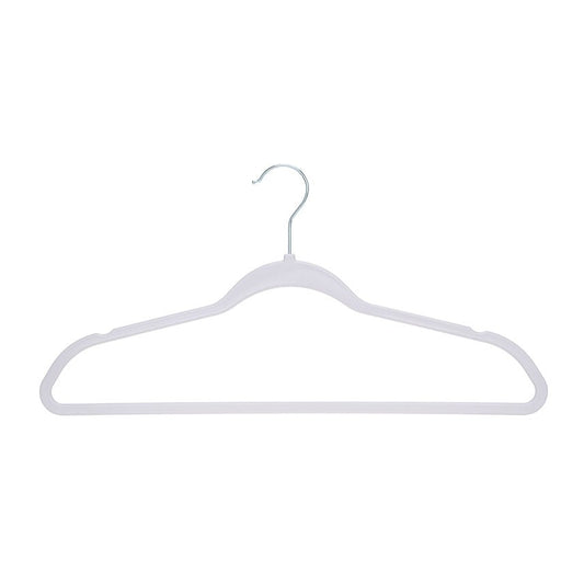 Umeraș din plastic alb cu bară pentru pantaloni - ideal pentru rochii, fuste, pantaloni, bluze și tricouri - HUMERO