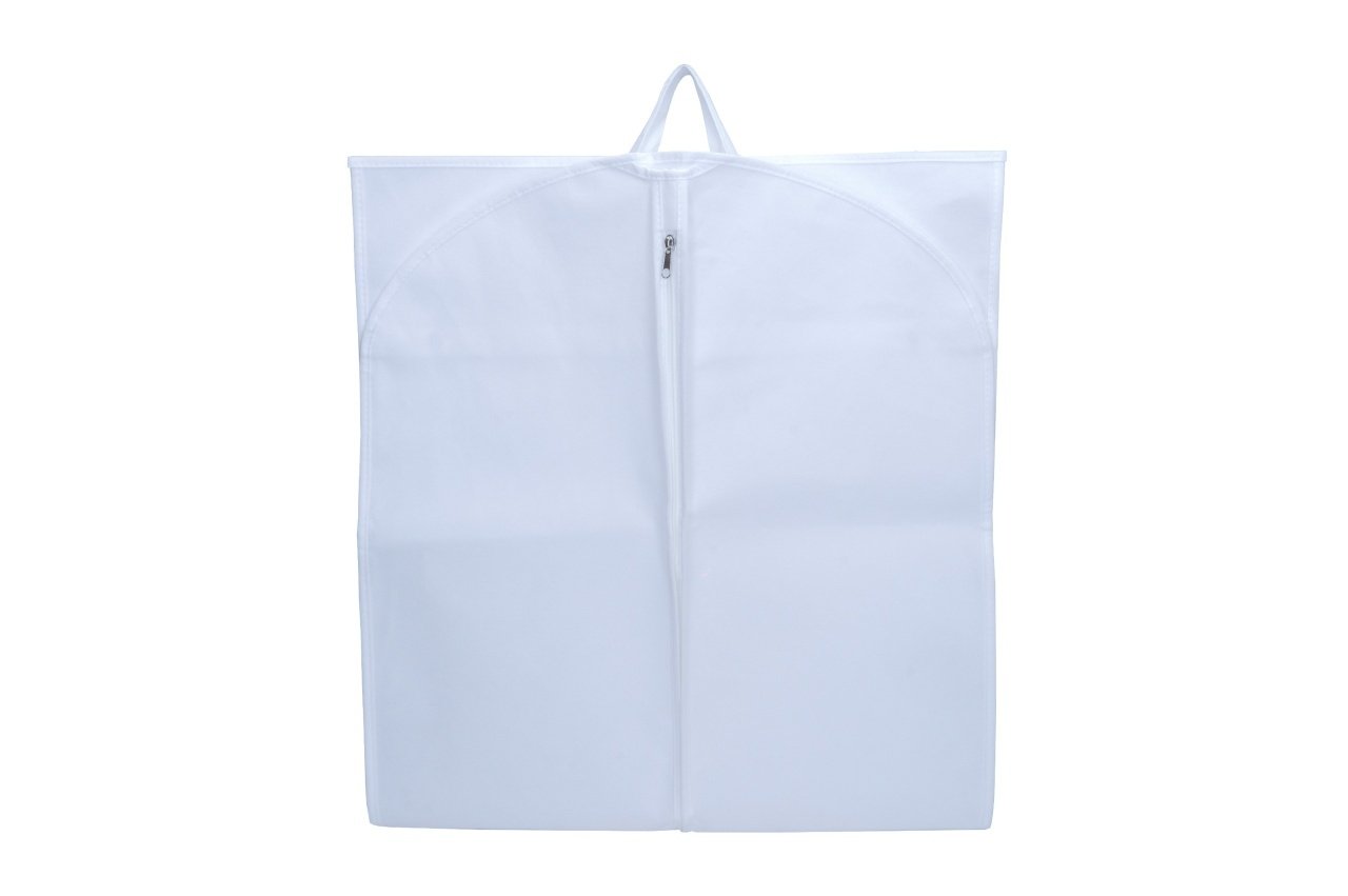 Husa pentru costum, cu maner, din material netesut, Polipropilenă, 60 x 100 cm, Alb, UUHH02 - HUMERO