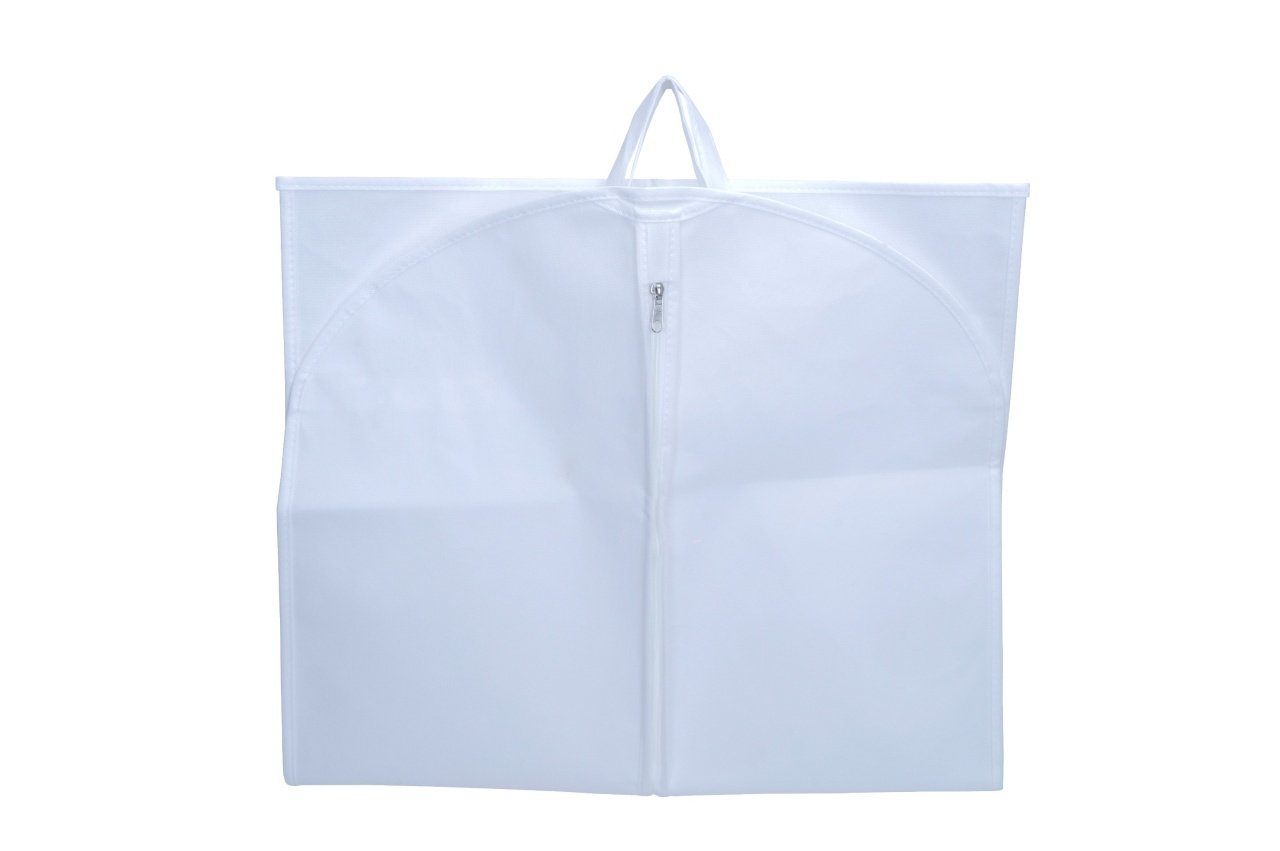 Husa pentru costum, cu maner, din material netesut, Polipropilenă, 60 x 130 cm, Alb, UUHH04 - HUMERO