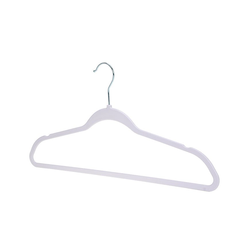 Umeraș din plastic alb cu bară pentru pantaloni - ideal pentru rochii, fuste, pantaloni, bluze și tricouri - HUMERO