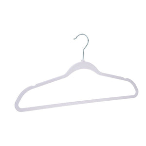 Umeraș din plastic alb cu bară pentru pantaloni - ideal pentru rochii, fuste, pantaloni, bluze și tricouri - HUMERO
