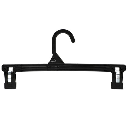 Umeraș pentru fuste din plastic negru cu clipsuri - ideal pentru pantaloni și fuste - HUMERO